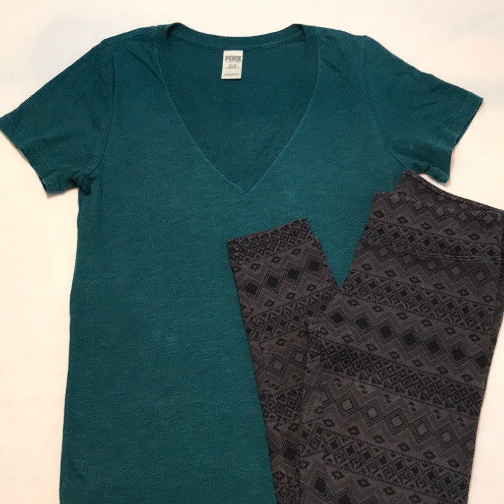 Victoria’s Secret Pink Long VNeck Weathered Tee